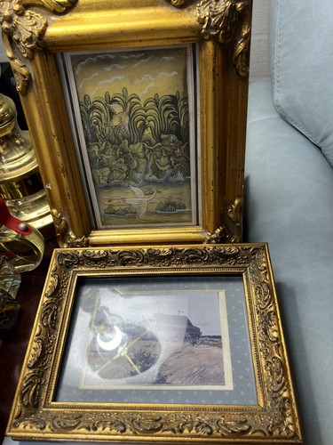 Vintage framed signed balinese - framed,